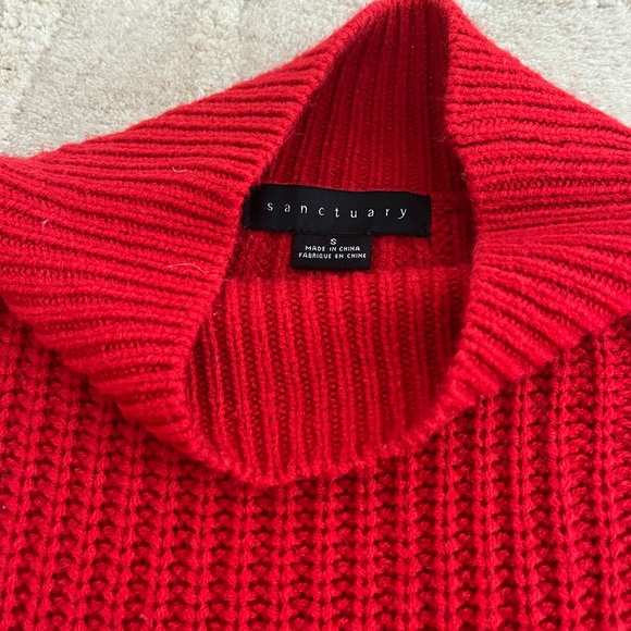 Brand: Sanctuary Size: Small Style: Red sweater with black and white stripe - Picture 4 of 4